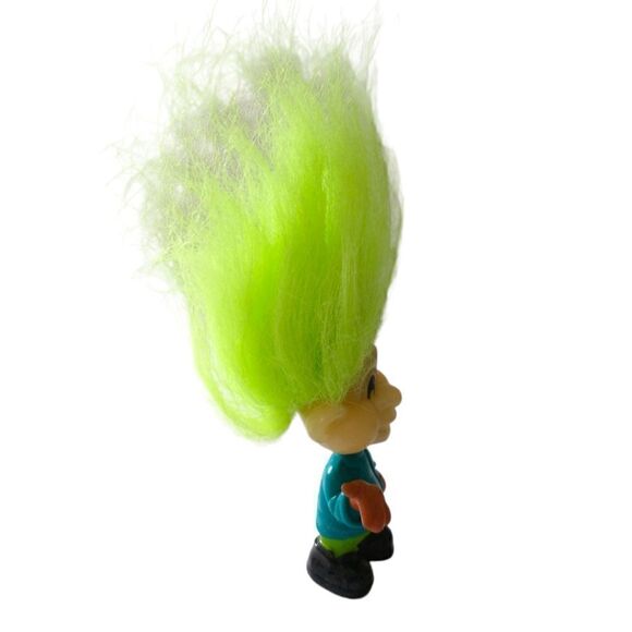 Burger Kids Club Glo Troll JAWS Doll Green Hair Vintage 1993 Meal Toy Retro - Picture 3 of 16